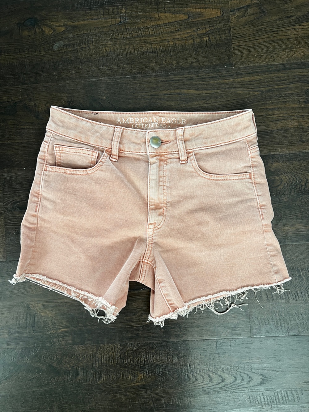 American Eagle Outfitters Peach-Pink Denim Cutoff Shorts